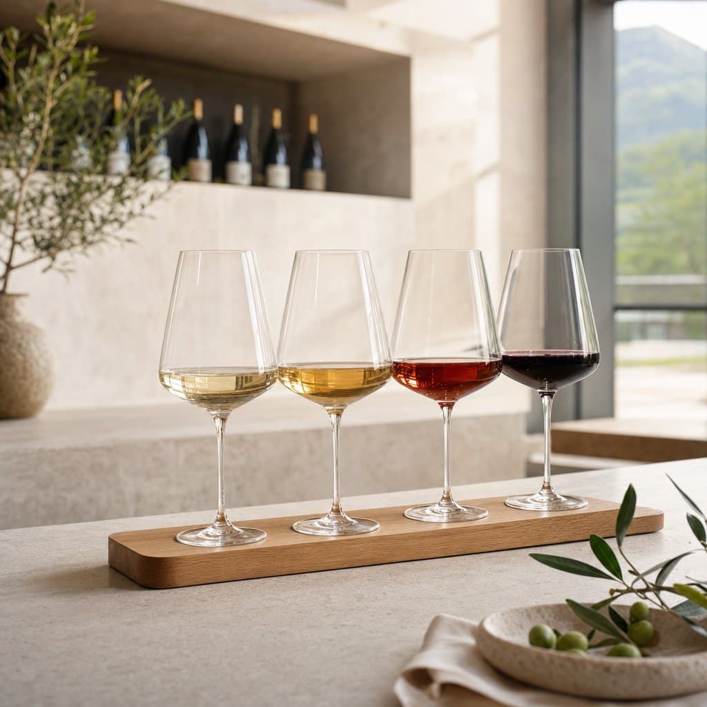 Wine glasses at a tasting