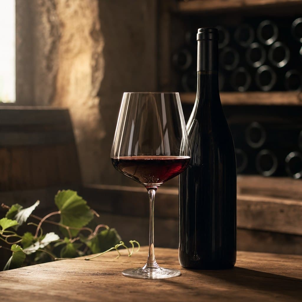 Red wine being poured into a glass