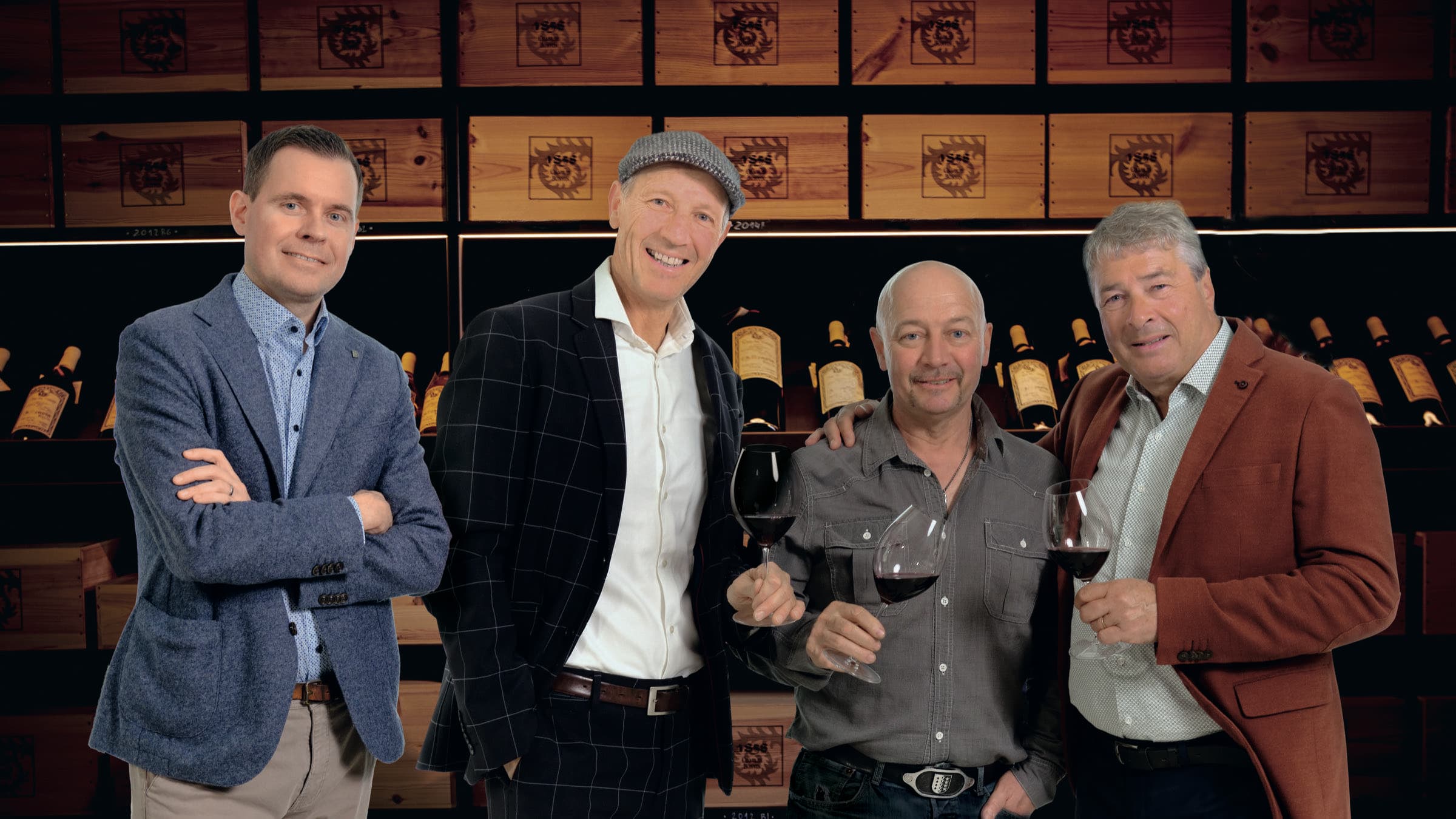 Das Team hinter Charles Bonvin im Weinkeller