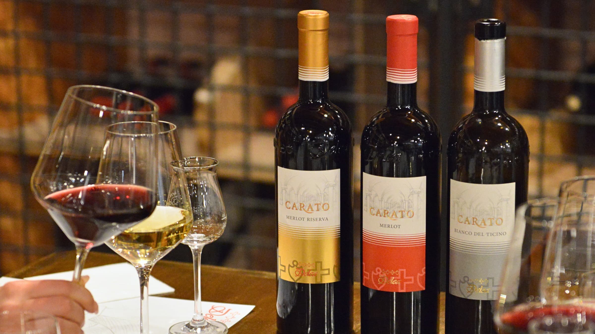 Degustation der Carato-Linie im Keller von Delea