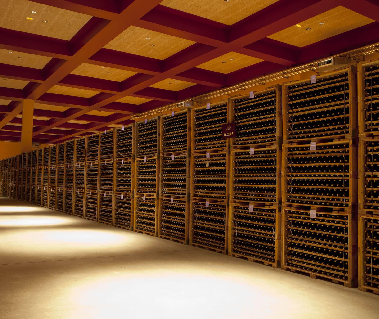 La cave à bouteilles des Grandes Reservas chez Valdemar